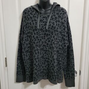 #020 Denver Hayes Charcoal Animal Print Hoodie Sz XXL